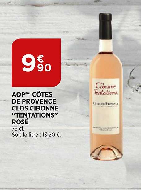 aop côtes de provence clos cibonne tentations rosé