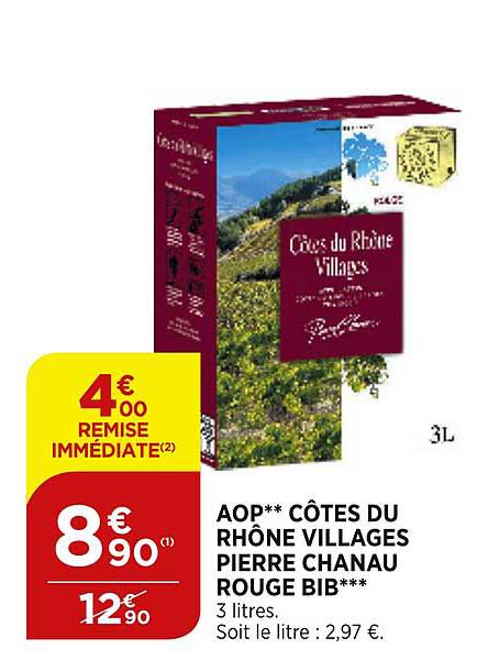 aop côtes du rhône villages pierre chanau rouge bib