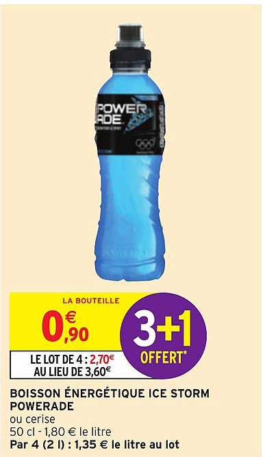 boisson énergétique ice storm powerade 3+1 offert
