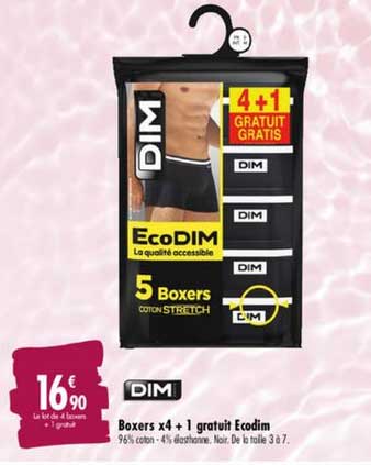 Boxers X4 + 1 Gratuit Ecodim
