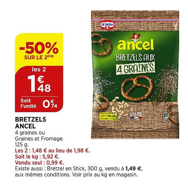 Bretzels Ancel -50% Sur Le 2ème