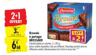 brownie à partager brossard 2+1 offert