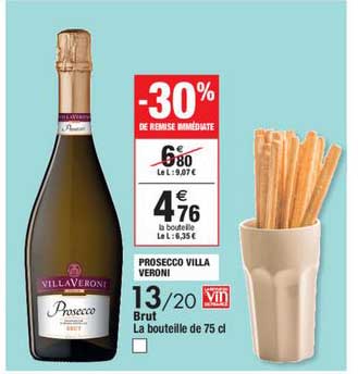 brut prosecco villa veroni -30% remise immédiate