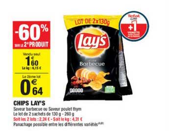 Chips Lay's -60% Sur Le 2e Produit