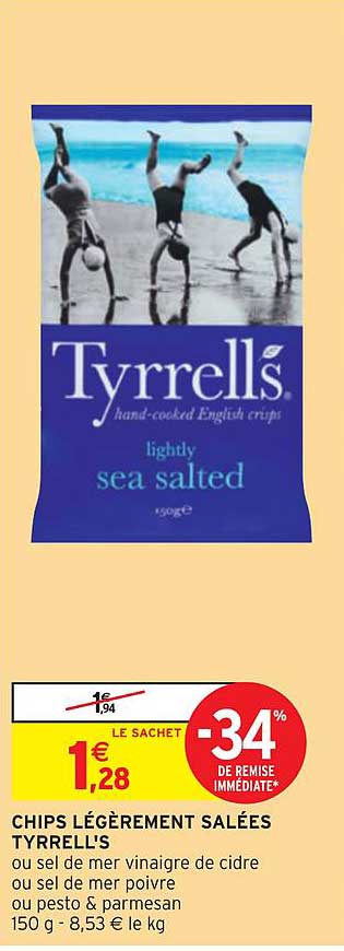 Chips Légèrement Salées Tyrrell's -34% De Remise Immédiate