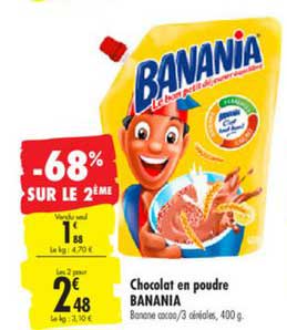 Chocolat En Poudre Banania -68% Sur Le 2ème