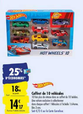 coffret de 10 véhicules hot wheels 10
