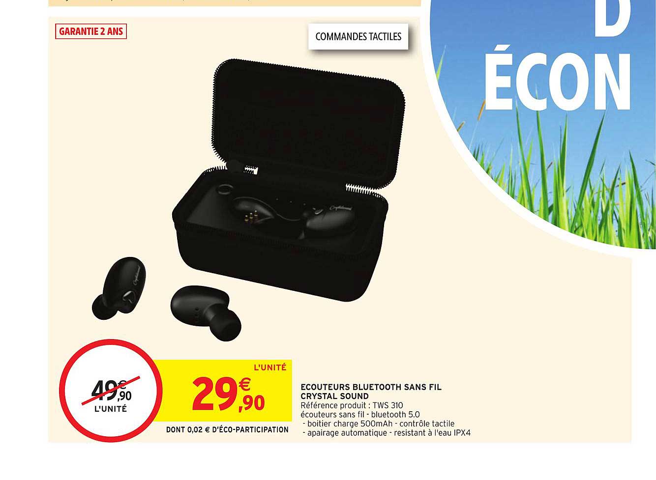 ecouteurs bluetooth sans fil crystal sound