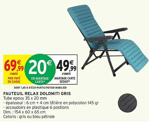 fauteuil relax dolomiti gris