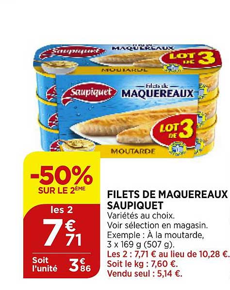 Filets De Maquereaux Saupiquet -50% Sur Le 2ème