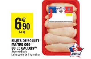 filets de poulet maître coq ou le gaulois