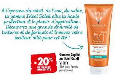 gamme capital ou idéal soleil vichy -20% de remise immédiate