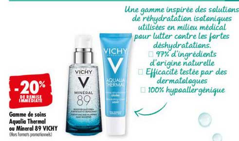 gamme de soins aqualia thermal ou mineral 89 vichy -20% de remise immédiate