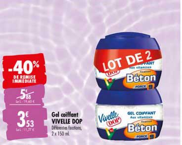 gel coiffant vivelle dop -40% de remise immédiate