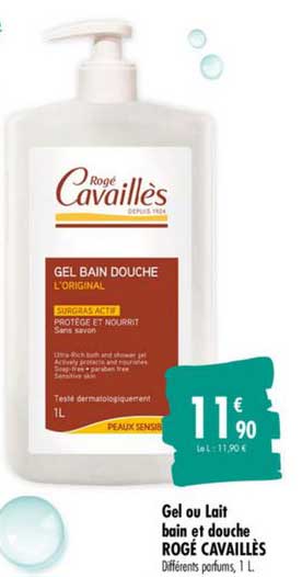 gel ou lait bain et douche rogé cavaillès