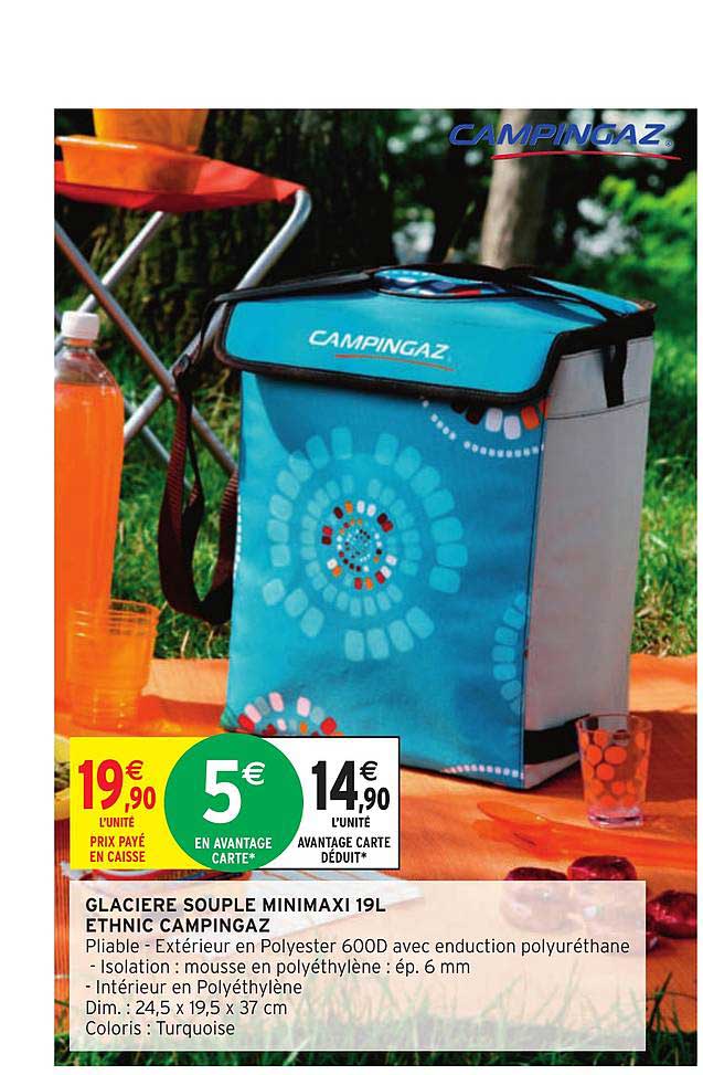 glacière souple minimaxi 19l ethnic campingaz