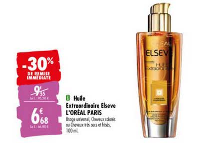 huile extraordinaire elseve l'oréal paris -30% de remise immédiate