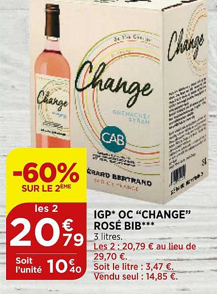 Igp Oc Change Rosé Bib -60% Sur Le 2ème