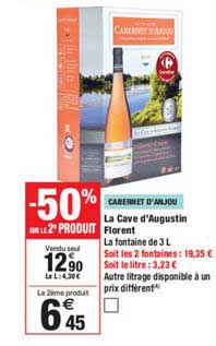 la cave d'augustin florent cabernet d'anjou -50% sur le 2e produit