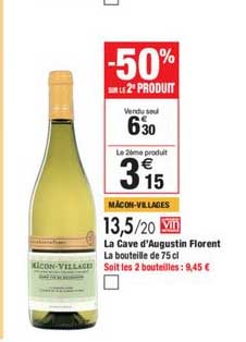 la cave d'augustin florent mâcon villages -50% sur le 2e produit