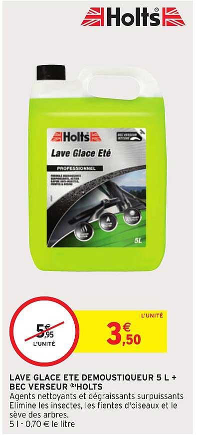 lave glace été demoustiqueur 5 l + bec verseur holts