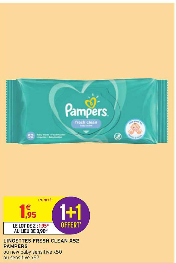 Lingettes Fresh Clean X52 Pampers 1+1 Offert