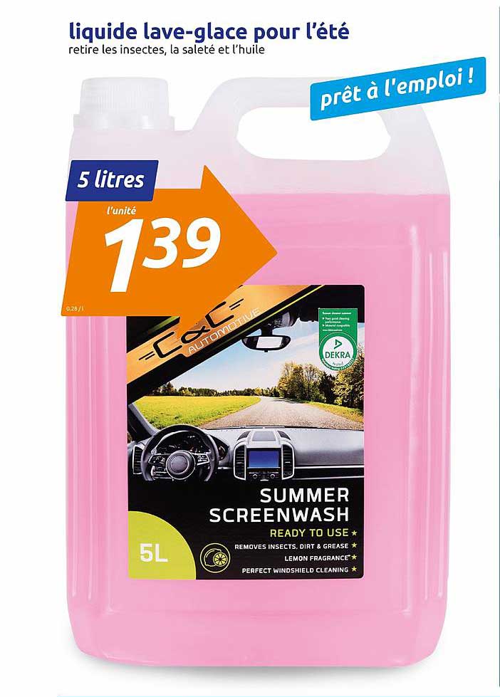 liquide lave glace pour l'été