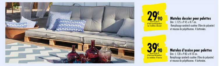 matelas dossier pour palettes matelas d'assise pour palettes