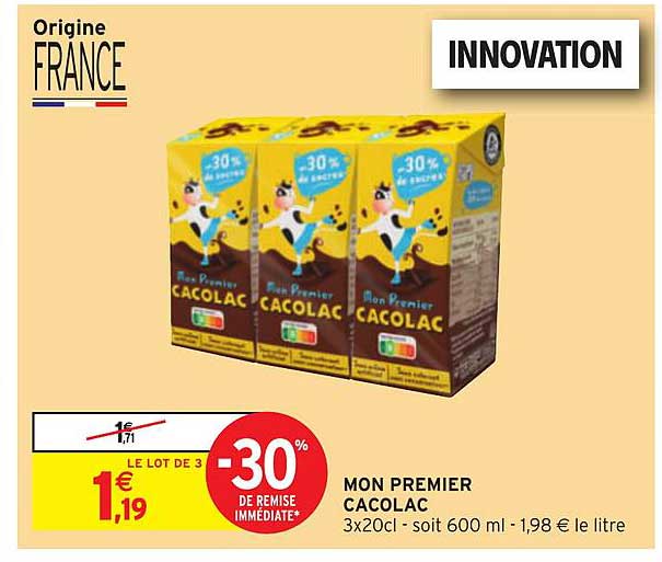 mon premier cacolac -30% de remise immédiate