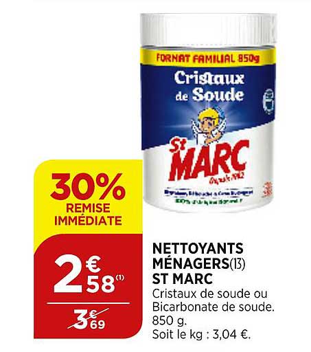 nettoyants ménagers st marc 30% remise immédiate