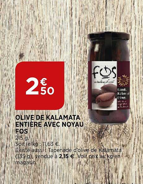 Olive De Kalamata Entière Avec Noyau Fos