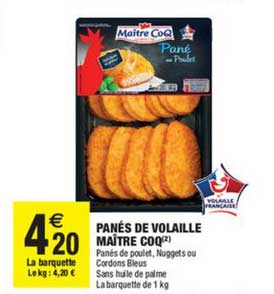 panés de volaille maître coq