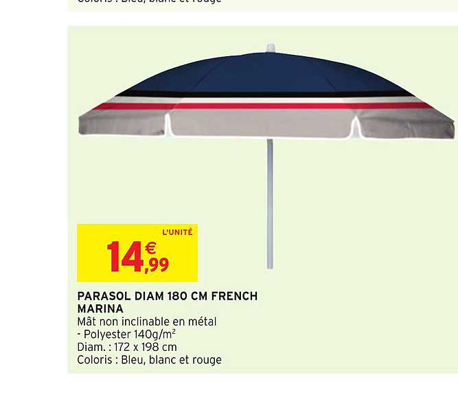 parasol diam 180 cm french marina