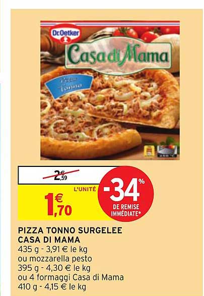 pizza tonno surgelée casa di mama -34% de remise immédiate