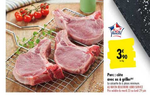 Porc Côte Avec Os à Griller