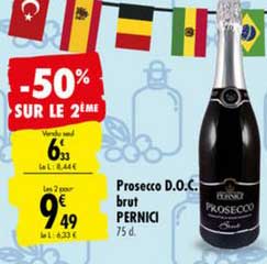 prosecco d.o.c. brut pernici -50% sur le 2ème