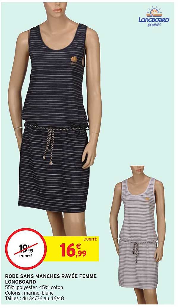 robe sans manches rayée femme longboard