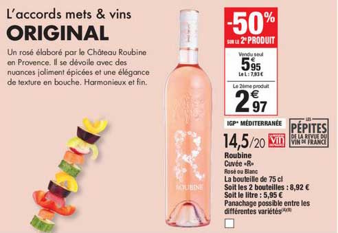 Roubine Igp Méditerranée -50% Sur Le 2e Produit