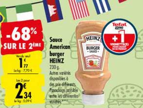 sauce american burger heinz -68% sur le 2ème