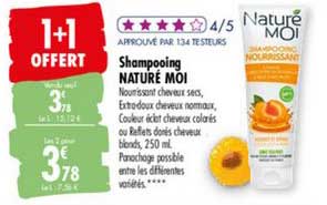 shampooing nature moi 1+1 offert