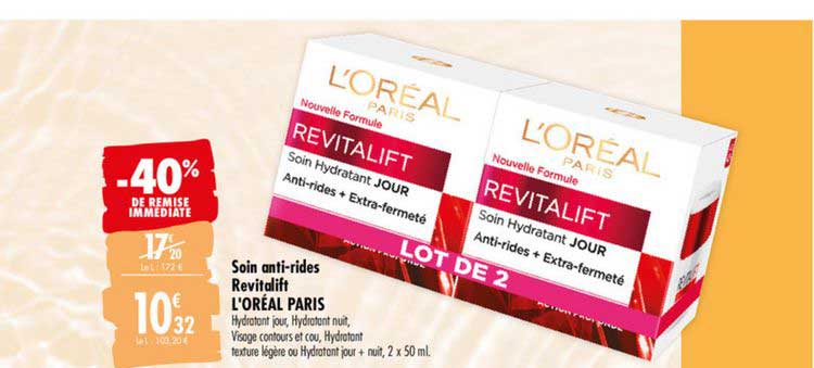 soin anti rides revitalift l'oréal paris -40% de remise immédiate