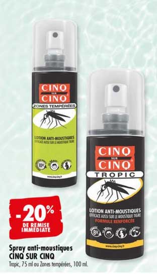 spray anti moustiques cinq sur cinq -20% de remise immédiate