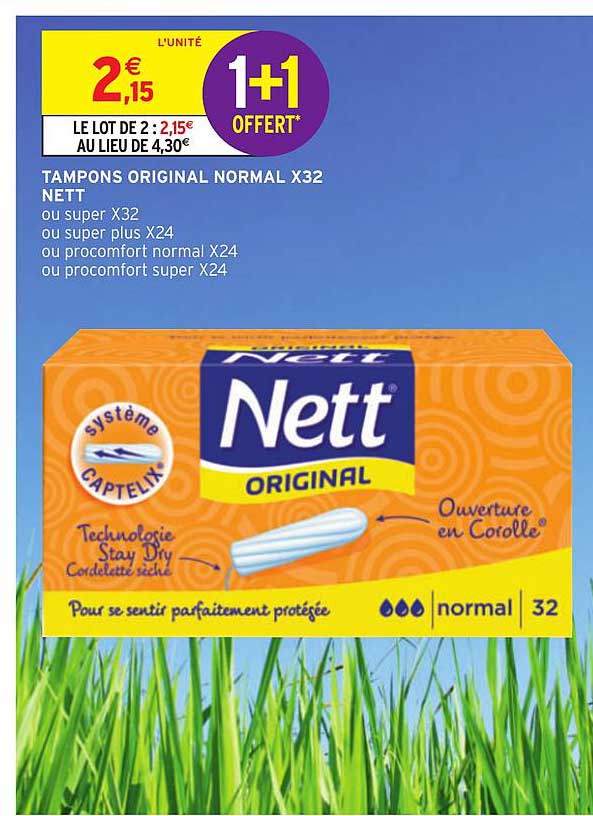 tampons original normal x32 nett 1+1 offert