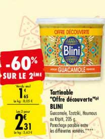 Tartinable Offre Découverte Blini -6% Sur Le 2ème