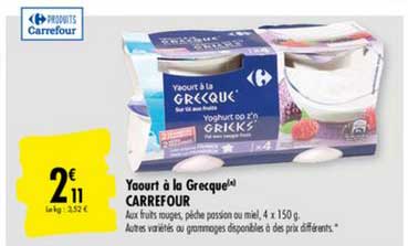 Yaourt à La Grecque Carrefour