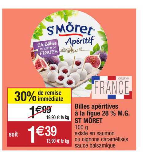 billes apéritives à la figue 28% m.g. st môret