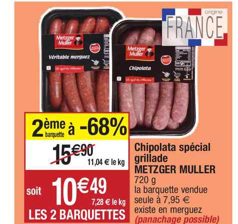 chipolata spécial grillade metzger muller