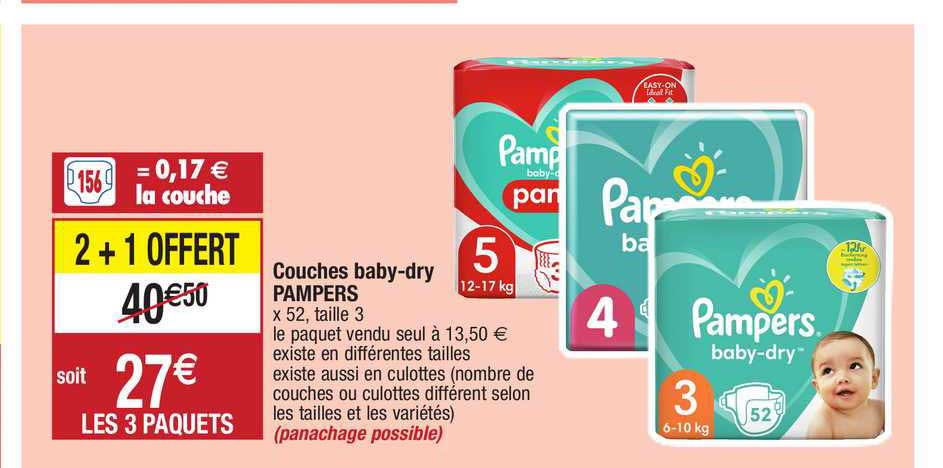 couches baby-dry pampers