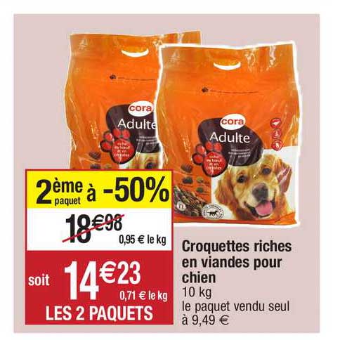 croquettes riches en viandes pour chien