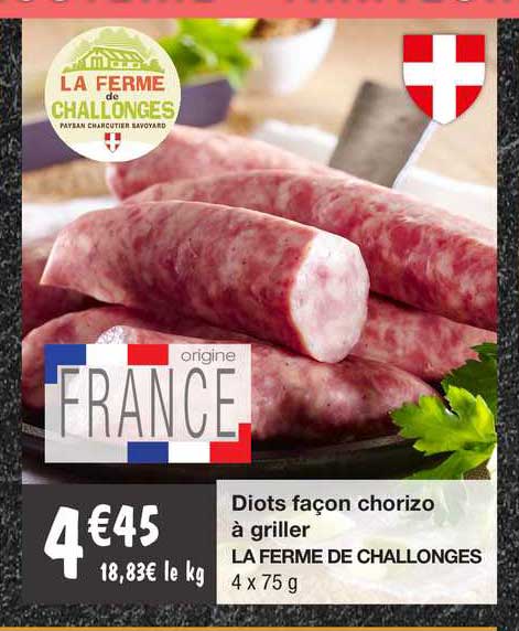diots façon chorizo à griller la ferme de challonges